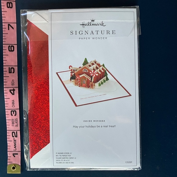 NWOT Hallmark Season's Treatings Peppermint Lid Canister/Jar and 3D Card Set - Picture 10 of 10